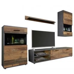 Trendteam Wohnwand Mango (4-teilig) - Altholz Dekor / Anthrazit -Wohnzimmermöbel boutique en ligne 1000363615 220802 031 DETAILS P000000001000363615