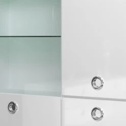 Trendteam Vitrinenschrank Infinity - Hochglanz Weiß / Matt Weiß -Wohnzimmermöbel boutique en ligne 1000363620 220802 032 DETAILS P000000001000363620