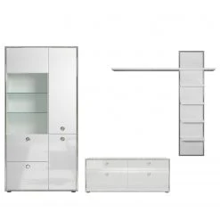 Trendteam Wohnwand Infinity I (3-teilig) - Hochglanz Weiß / Matt Weiß -Wohnzimmermöbel boutique en ligne 1000363626 220802 030 DETAILS P000000001000363626