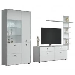 Trendteam Wohnwand Infinity I (3-teilig) - Hochglanz Weiß / Matt Weiß -Wohnzimmermöbel boutique en ligne 1000363626 220802 031 DETAILS P000000001000363626