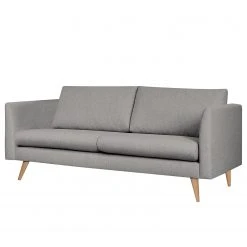 Loftscape Sofa Kayena (2-Sitzer) - Flachgewebe - Webstoff Inas: Platin - Buche Hell