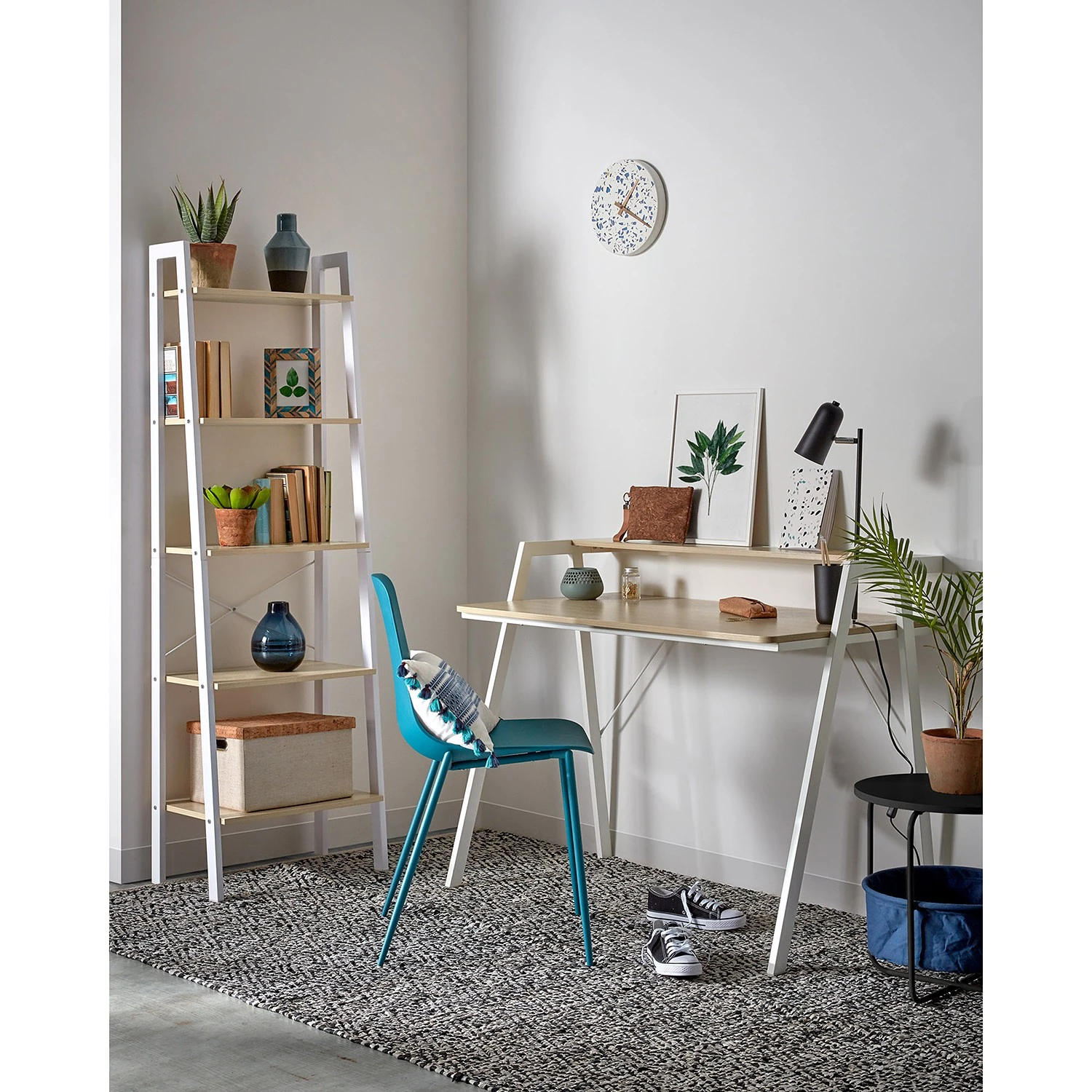 Norrwood Regal Kalahari - Stahl - Eiche Dekor / Weiß 4 Norrwood Regal Kalahari - Stahl - Eiche Dekor / Weiß – Bild 4