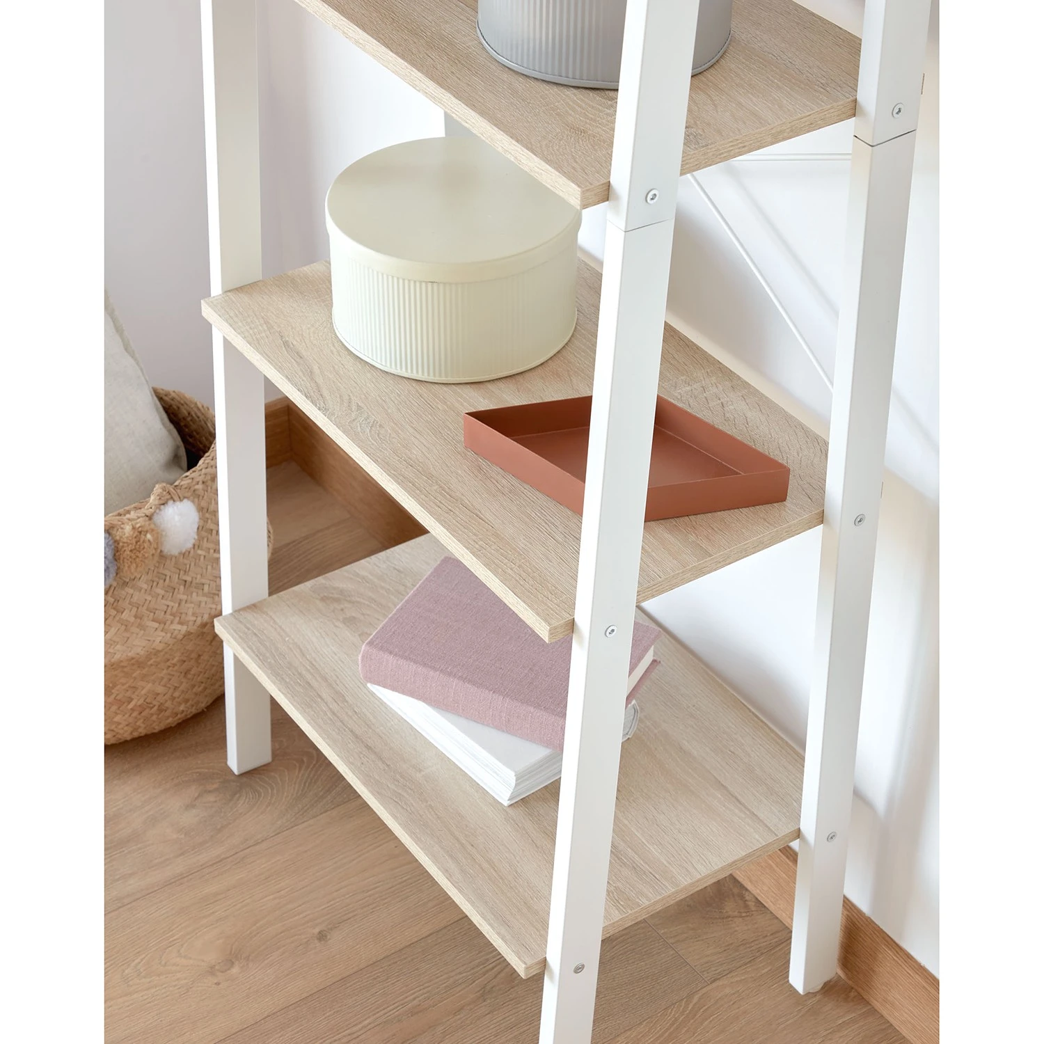 Norrwood Regal Kalahari - Stahl - Eiche Dekor / Weiß 6 Norrwood Regal Kalahari - Stahl - Eiche Dekor / Weiß – Bild 6