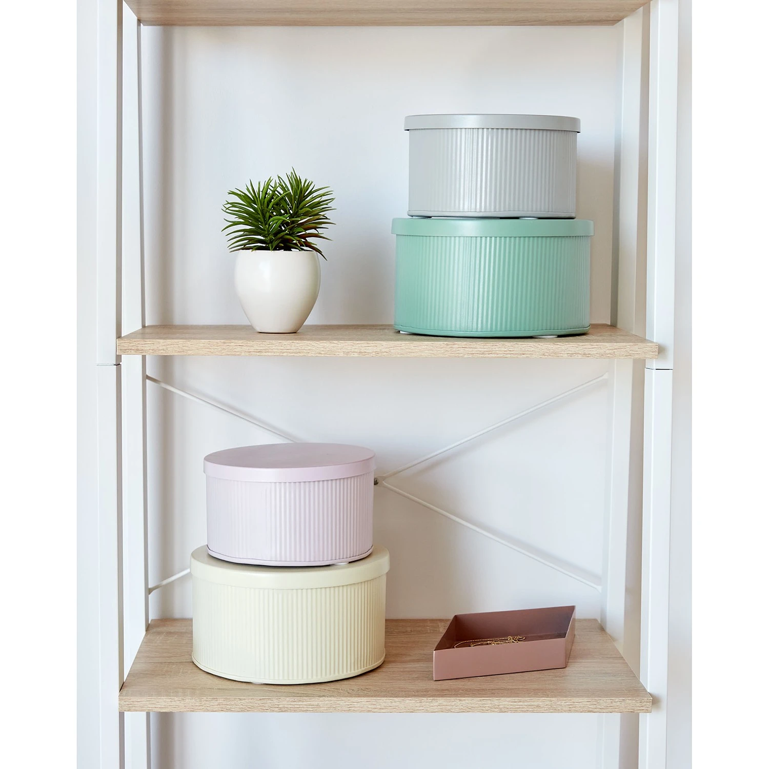 Norrwood Regal Kalahari - Stahl - Eiche Dekor / Weiß 7 Norrwood Regal Kalahari - Stahl - Eiche Dekor / Weiß – Bild 7