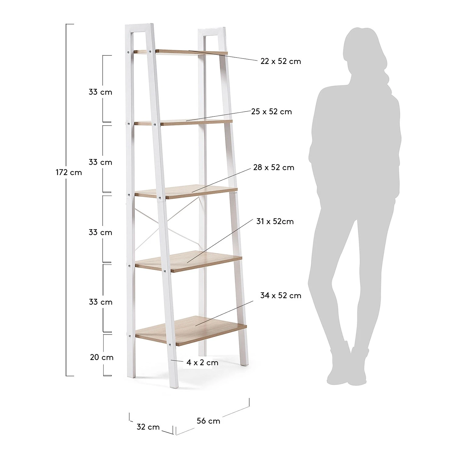 Norrwood Regal Kalahari - Stahl - Eiche Dekor / Weiß 10 Norrwood Regal Kalahari - Stahl - Eiche Dekor / Weiß – Bild 10