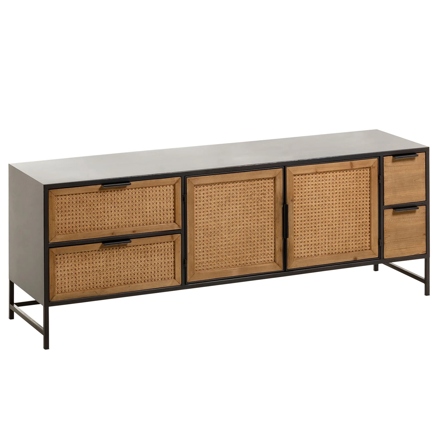 Red Living TV-Lowboard Kisumu - Wiener Geflecht / Eisen - Braun / Schwarz 1 Red Living TV-Lowboard Kisumu - Wiener Geflecht / Eisen - Braun / Schwarz