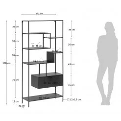 Loftscape Regal Blackrod - Metall - Schwarz 23 Loftscape Regal Blackrod - Metall - Schwarz -Wohnzimmermöbel boutique en ligne 1000363964 220714 500 SKETCH DETAILS P000000001000363964 sketch