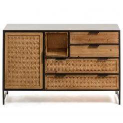 Red Living Sideboard Kisumu - Wiener Geflecht / Eisen - Braun / Schwarz -Wohnzimmermöbel boutique en ligne 1000363968 220714 030 DETAILS P000000001000363968