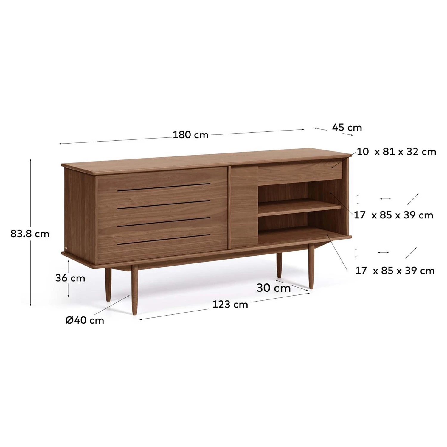 Naturoo Sideboard Chipata - Walnuss teilmassiv 14 Naturoo Sideboard Chipata - Walnuss teilmassiv – Bild 14