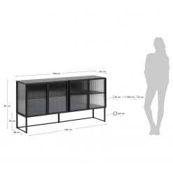 Loftscape Sideboard Tete - Glas / Metall - Schwarz -Wohnzimmermöbel boutique en ligne 1000363985 220714 500 SKETCH DETAILS P000000001000363985 sketch