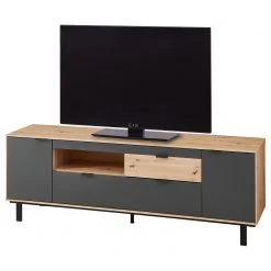 Fashion For Home TV-Lowboard Leox - Graphit / Eiche Artisan Dekor