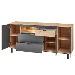 Fashion For Home Sideboard Leox - Inkl. Beleuchtung - Graphit / Eiche Artisan Dekor -Wohnzimmermöbel boutique en ligne 1000364263 220719 040 DETAILS P000000001000364263