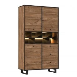 Red Living Highboard Trylith - Eiche Rustikal Dekor / Schwarz -Wohnzimmermöbel boutique en ligne 1000364610 220719 040 DETAILS P000000001000364610