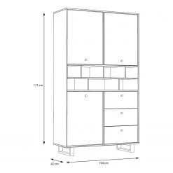 Red Living Highboard Trylith - Eiche Rustikal Dekor / Schwarz -Wohnzimmermöbel boutique en ligne 1000364610 220719 500 SKETCH DETAILS P000000001000364610 sketch