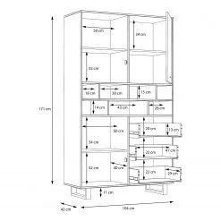 Red Living Highboard Trylith - Eiche Rustikal Dekor / Schwarz -Wohnzimmermöbel boutique en ligne 1000364610 220719 501 SKETCH DETAILS P000000001000364610 sketch