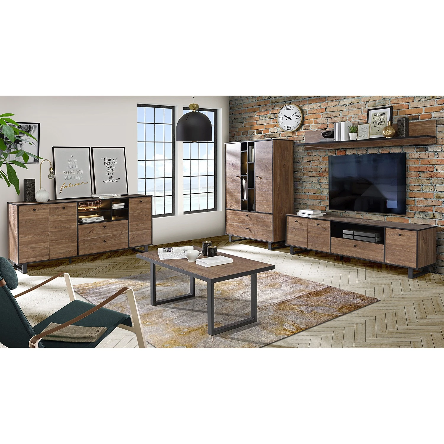 Red Living Couchtisch Trylith - Eiche Rustikal Dekor / Schwarz 3 Red Living Couchtisch Trylith - Eiche Rustikal Dekor / Schwarz – Bild 3