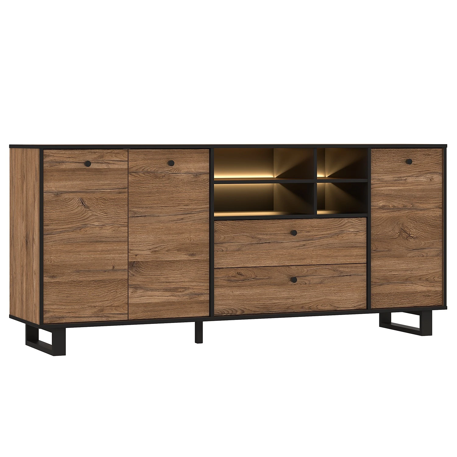 Red Living Sideboard Trylith I - Eiche Rustikal Dekor / Schwarz 9 Red Living Sideboard Trylith I - Eiche Rustikal Dekor / Schwarz – Bild 9