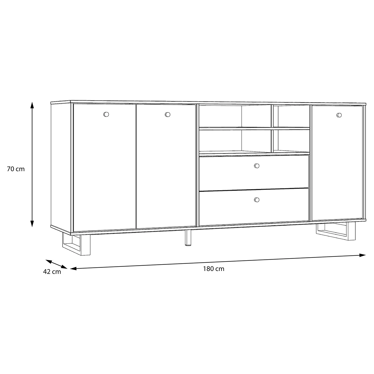 Red Living Sideboard Trylith I - Eiche Rustikal Dekor / Schwarz 14 Red Living Sideboard Trylith I - Eiche Rustikal Dekor / Schwarz – Bild 14