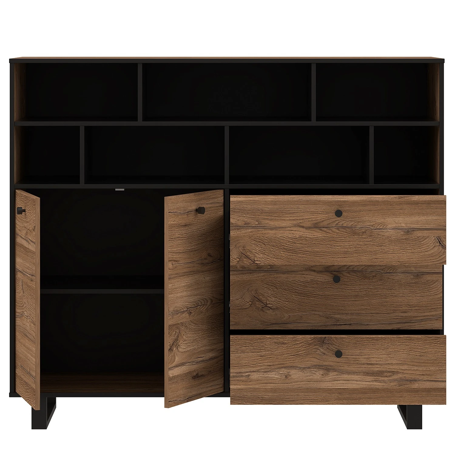 Red Living Sideboard Trylith II - Eiche Rustikal Dekor / Schwarz 6 Red Living Sideboard Trylith II - Eiche Rustikal Dekor / Schwarz – Bild 6
