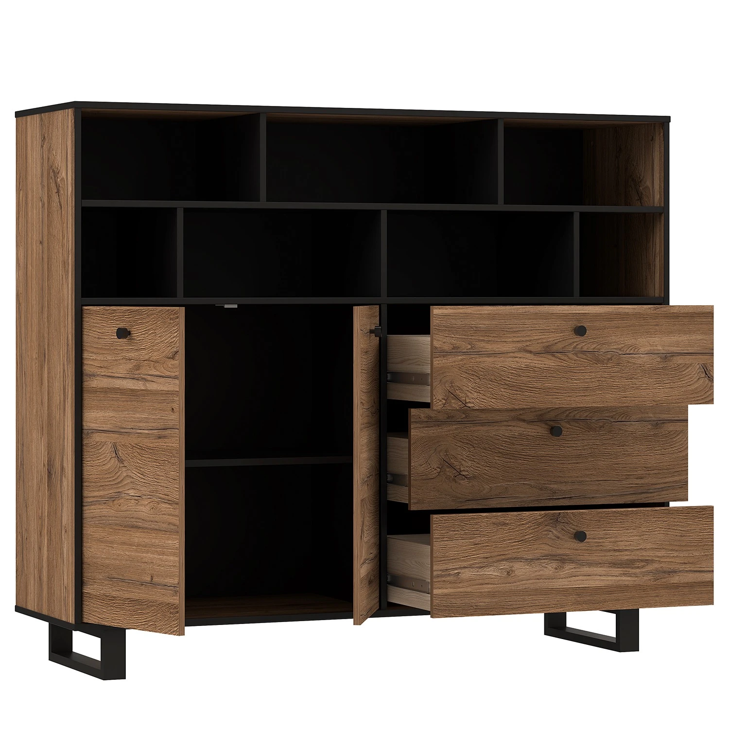 Red Living Sideboard Trylith II - Eiche Rustikal Dekor / Schwarz 7 Red Living Sideboard Trylith II - Eiche Rustikal Dekor / Schwarz – Bild 7