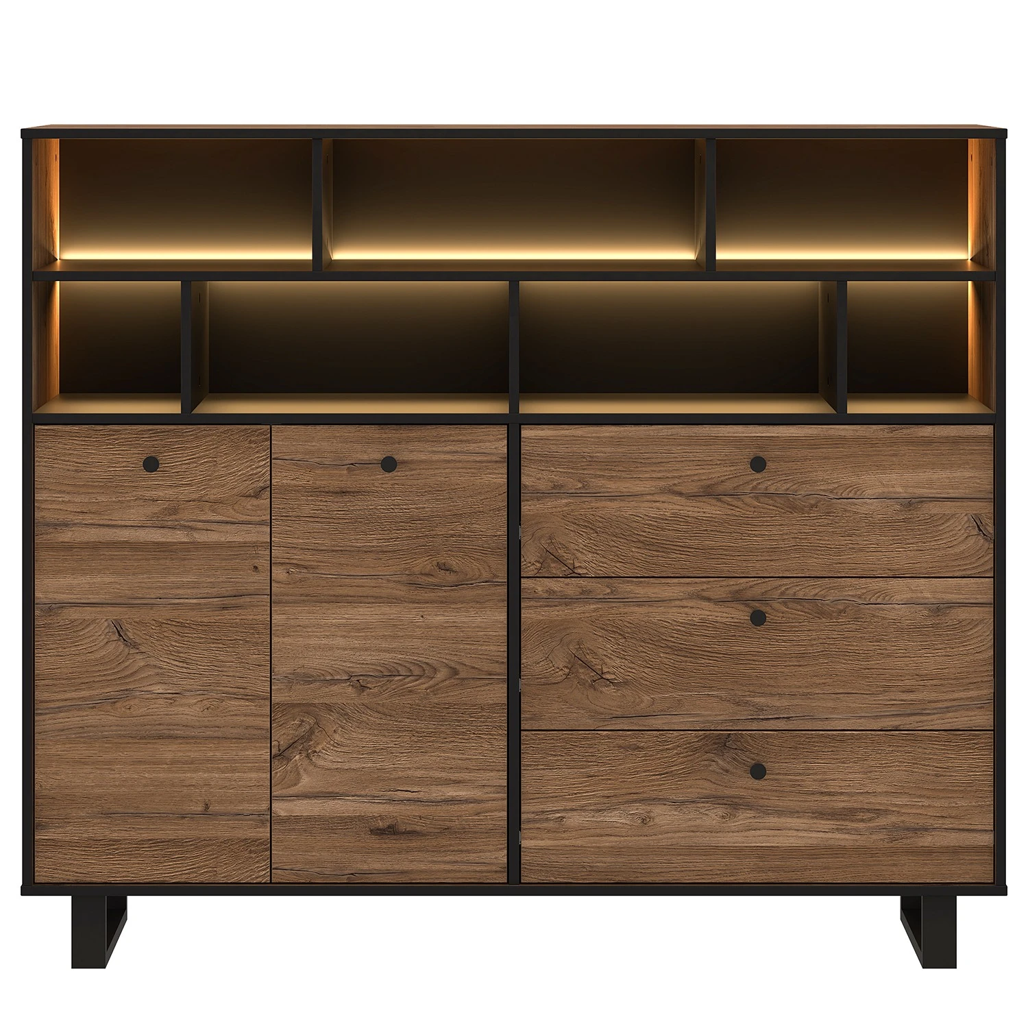 Red Living Sideboard Trylith II - Eiche Rustikal Dekor / Schwarz 8 Red Living Sideboard Trylith II - Eiche Rustikal Dekor / Schwarz – Bild 8