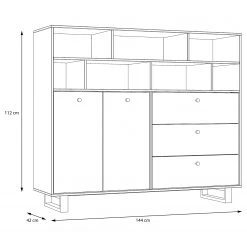 Red Living Sideboard Trylith II - Eiche Rustikal Dekor / Schwarz 24 Red Living Sideboard Trylith II - Eiche Rustikal Dekor / Schwarz -Wohnzimmermöbel boutique en ligne 1000364623 220719 500 SKETCH DETAILS P000000001000364623 sketch