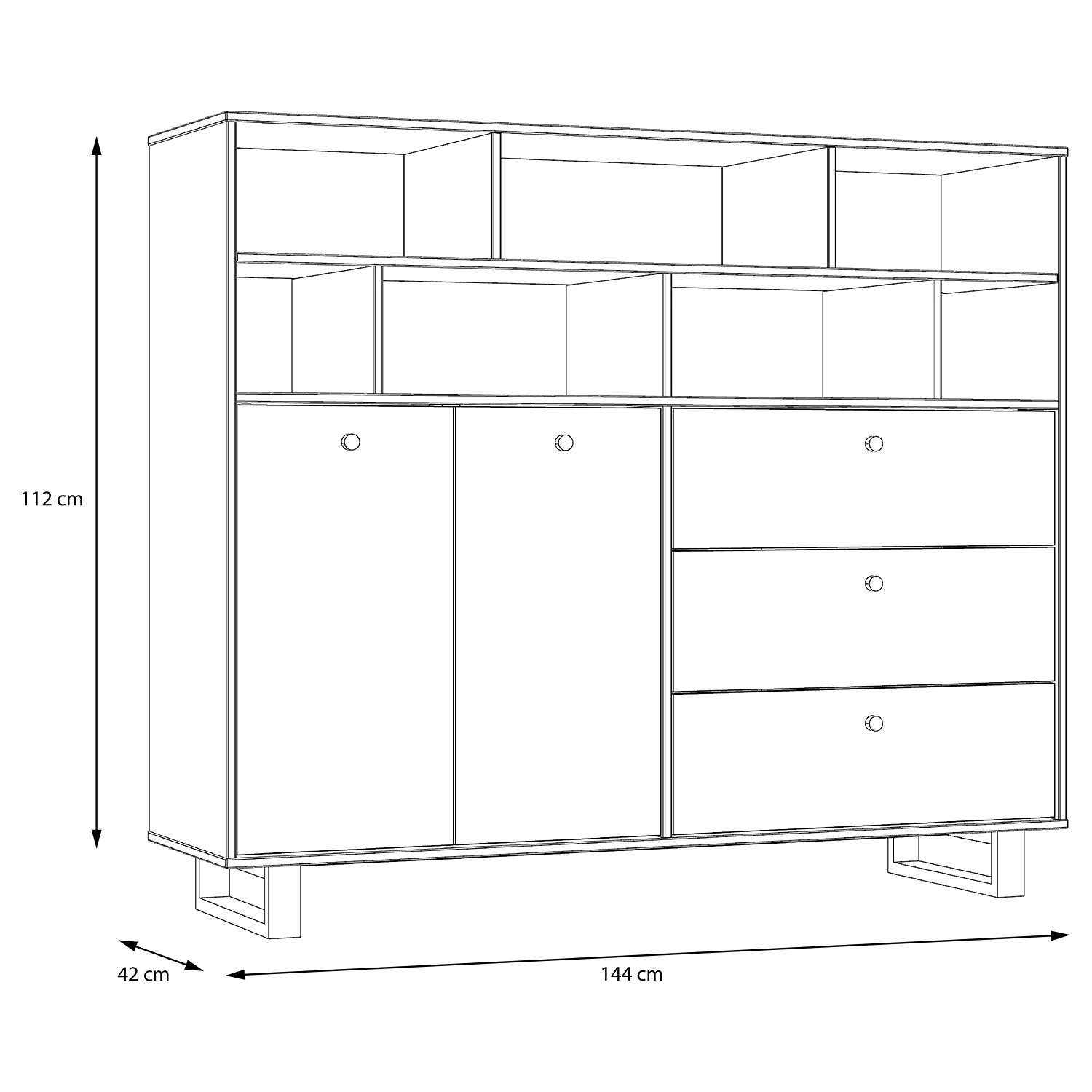 Red Living Sideboard Trylith II - Eiche Rustikal Dekor / Schwarz 12 Red Living Sideboard Trylith II - Eiche Rustikal Dekor / Schwarz – Bild 12