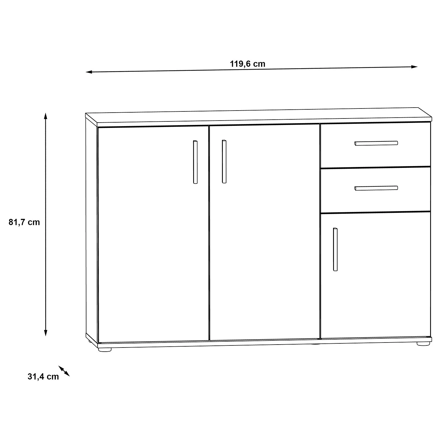 Loftscape Kommode Kiltealy III - Weiß / Eiche Sonoma Dekor 6 Loftscape Kommode Kiltealy III - Weiß / Eiche Sonoma Dekor – Bild 6