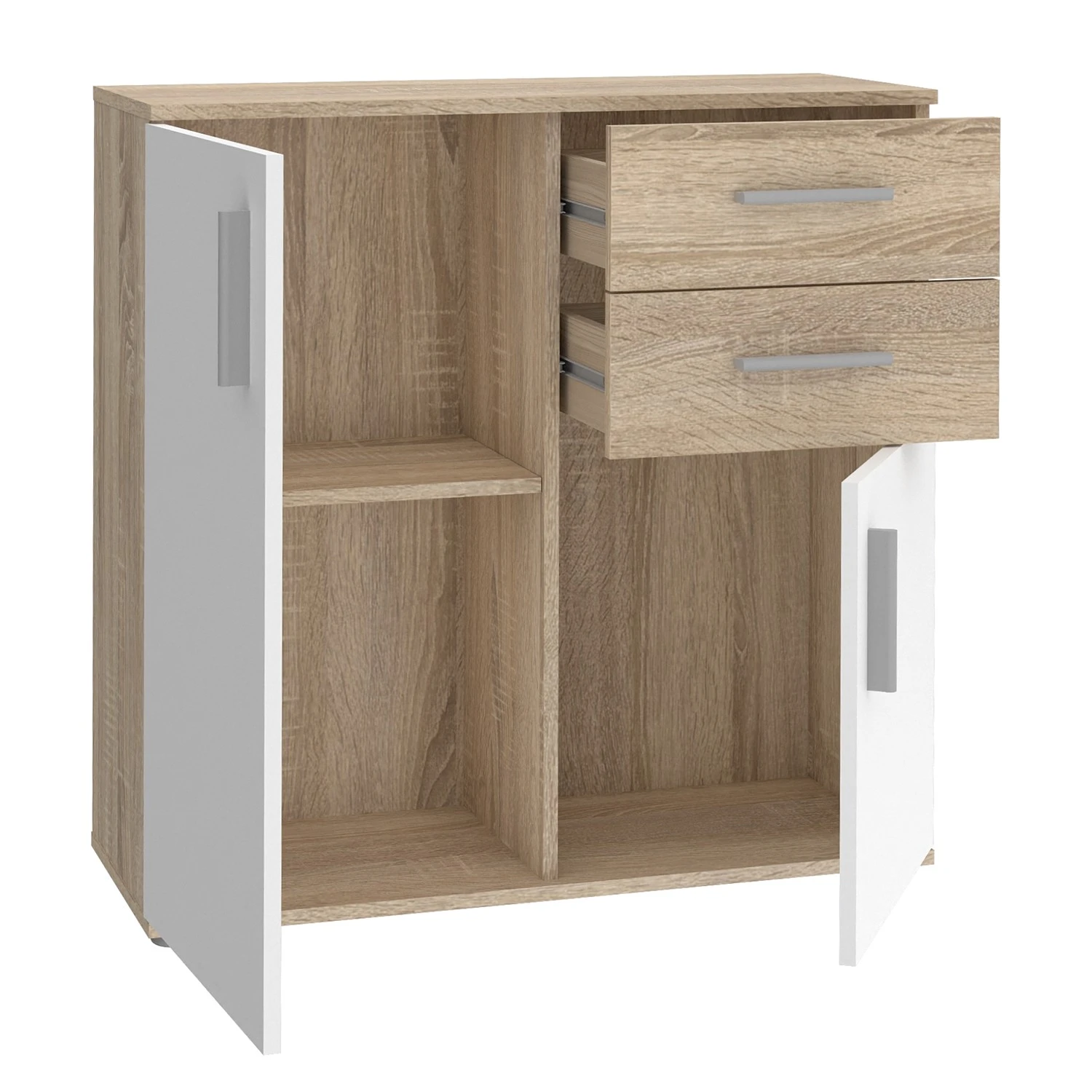 Loftscape Kommode Kiltealy I - Weiß / Eiche Sonoma Dekor 4 Loftscape Kommode Kiltealy I - Weiß / Eiche Sonoma Dekor – Bild 4