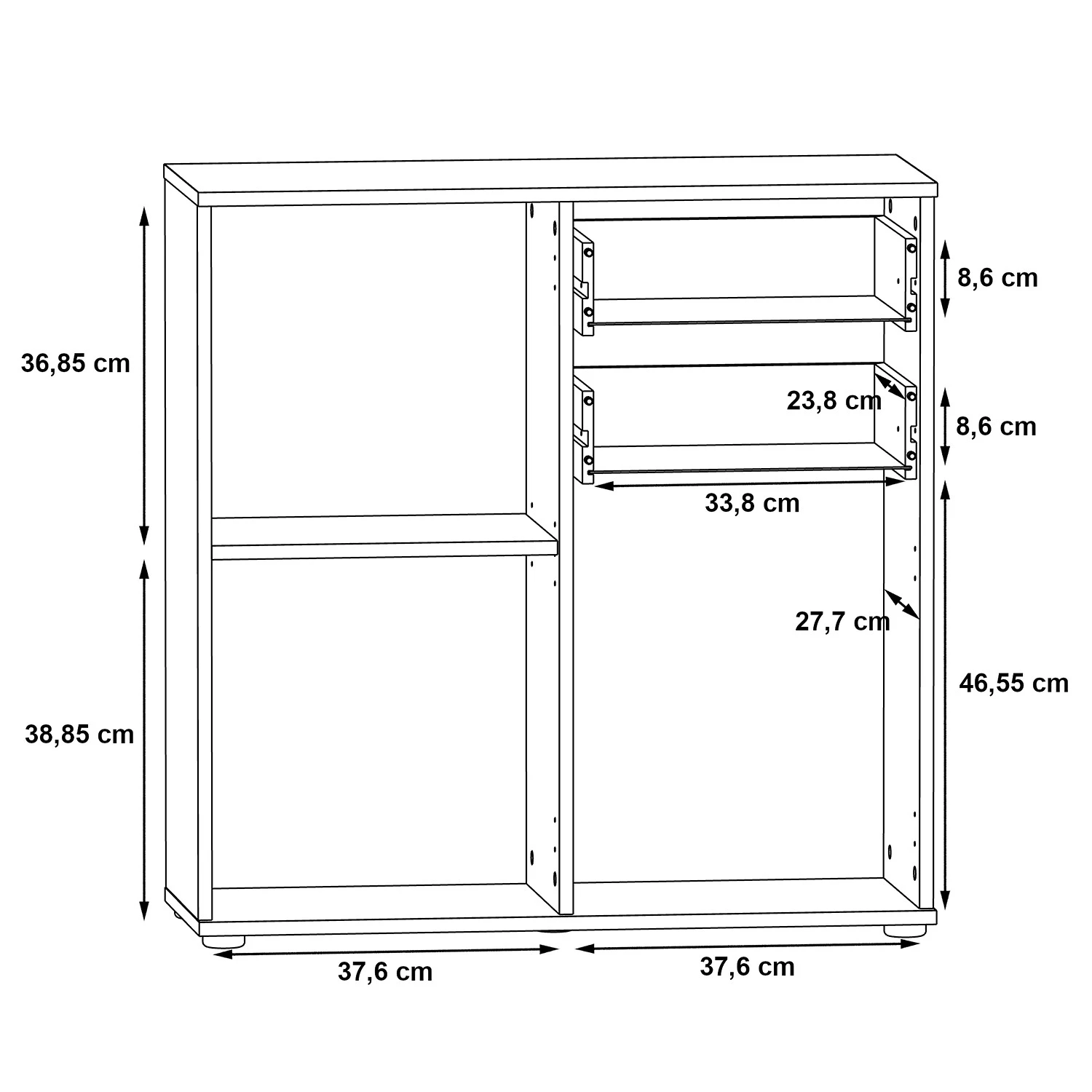 Loftscape Kommode Kiltealy I - Weiß / Eiche Sonoma Dekor 7 Loftscape Kommode Kiltealy I - Weiß / Eiche Sonoma Dekor – Bild 7