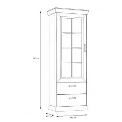 Ridgevalley Standvitrine Boolamore - Kiefer Weiß Dekor -Wohnzimmermöbel boutique en ligne 1000364894 220722 500 SKETCH DETAILS P000000001000364894 sketch