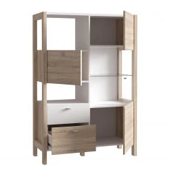 Loftscape Highboard Thurles - Eiche Sonoma Dekor / Weiß -Wohnzimmermöbel boutique en ligne 1000364905 220722 031 DETAILS P000000001000364905
