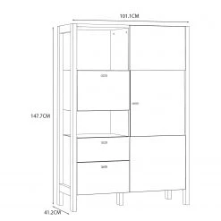 Loftscape Highboard Thurles - Eiche Sonoma Dekor / Weiß -Wohnzimmermöbel boutique en ligne 1000364905 220722 500 SKETCH DETAILS P000000001000364905 sketch