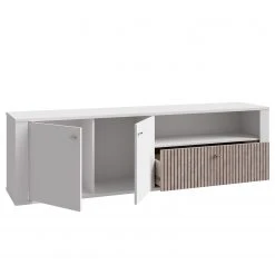 Loftscape TV-Lowboard Millquarter - Weiß / Eiche Hell Dekor -Wohnzimmermöbel boutique en ligne 1000364908 220722 031 DETAILS P000000001000364908