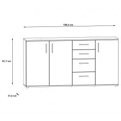 Loftscape Sideboard Kiltealy - Weiß / Eiche Sonoma Dekor -Wohnzimmermöbel boutique en ligne 1000364909 220722 500 SKETCH DETAILS P000000001000364909 sketch