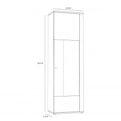 Loftscape Standvitrine Millquarter - Weiß / Eiche Hell Dekor -Wohnzimmermöbel boutique en ligne 1000364912 220722 500 SKETCH DETAILS P000000001000364912 sketch