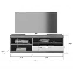 Loftscape TV-Lowboard Sarai II - Hochglanz Weiß / Eiche Grau Dekor -Wohnzimmermöbel boutique en ligne 1000365251 220728 500 SKETCH DETAILS P000000001000365251 sketch