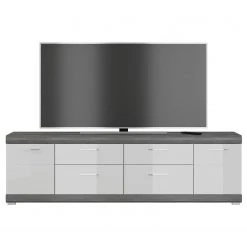 Loftscape TV-Lowboard Sarai I - Hochglanz Weiß / Eiche Grau Dekor -Wohnzimmermöbel boutique en ligne 1000365259 220728 030 DETAILS P000000001000365259