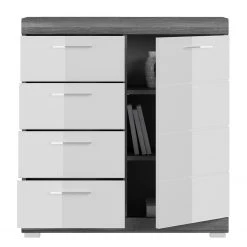 Loftscape Kommode Sarai II - Hochglanz Weiß / Eiche Grau Dekor 8 Loftscape Kommode Sarai II - Hochglanz Weiß / Eiche Grau Dekor -Wohnzimmermöbel boutique en ligne 1000365260 220728 035 DETAILS P000000001000365260