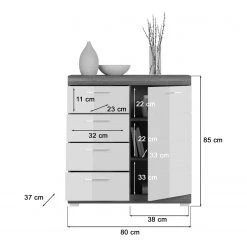 Loftscape Kommode Sarai II - Hochglanz Weiß / Eiche Grau Dekor 9 Loftscape Kommode Sarai II - Hochglanz Weiß / Eiche Grau Dekor -Wohnzimmermöbel boutique en ligne 1000365260 220728 500 SKETCH DETAILS P000000001000365260 sketch