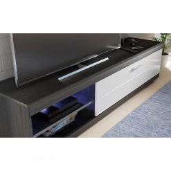 Loftscape Wohnwand Sarai IV (4-teilig) - Inkl. Beleuchtung - Hochglanz Weiß / Eiche Grau Dekor 20 Loftscape Wohnwand Sarai IV (4-teilig) - Inkl. Beleuchtung - Hochglanz Weiß / Eiche Grau Dekor -Wohnzimmermöbel boutique en ligne 1000365276 220728 060 DETAILS P000000001000365276