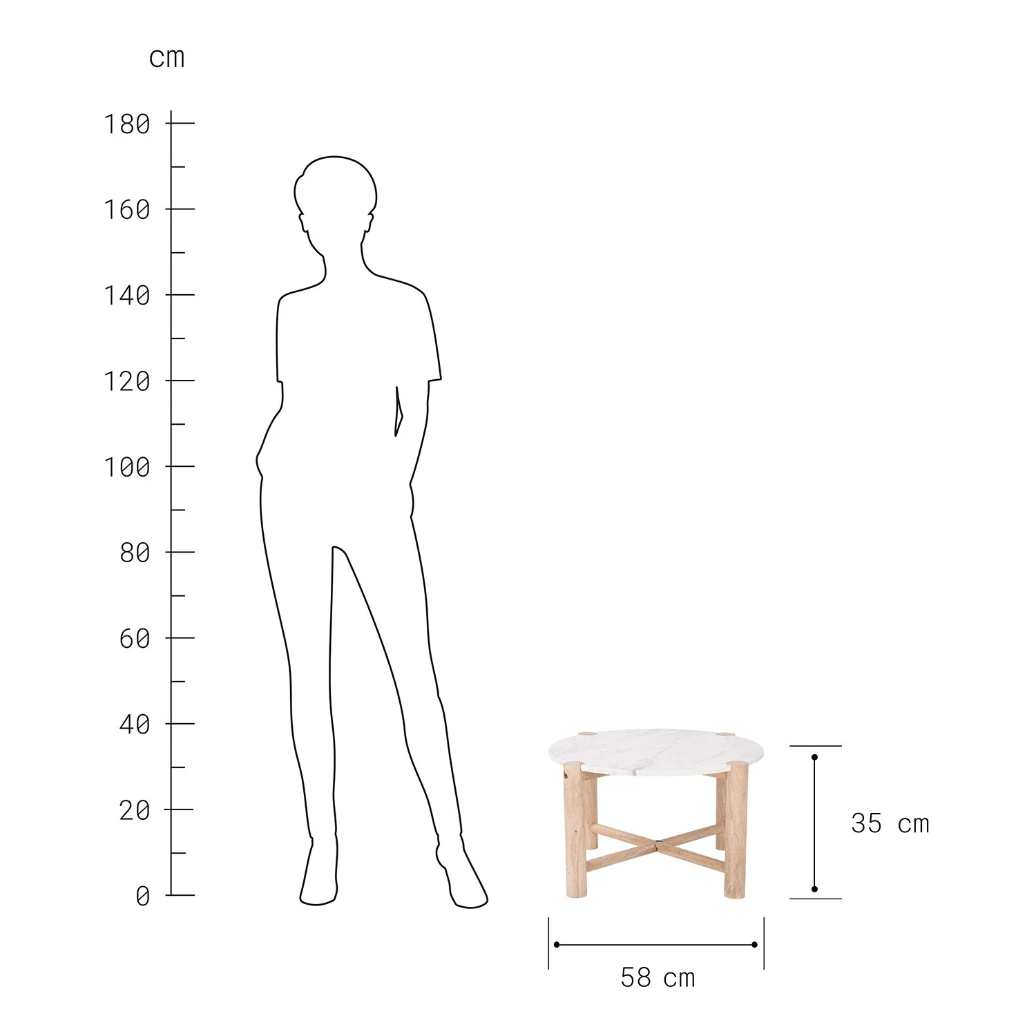 Butlers Beistelltisch MARVELOUS - Marmor / Mangoholz massiv - Natur / Weiß 8 Butlers Beistelltisch MARVELOUS - Marmor / Mangoholz massiv - Natur / Weiß – Bild 8