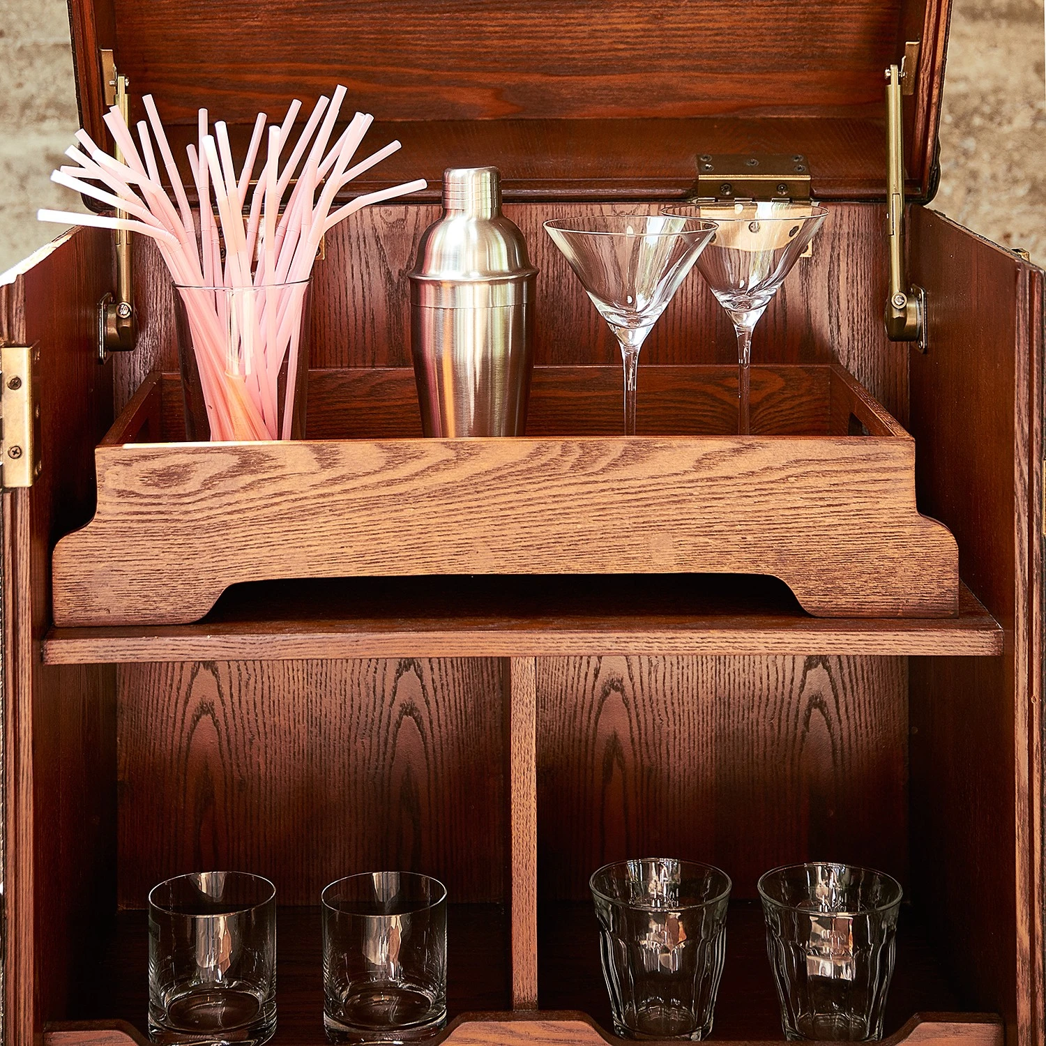 Butlers Kofferbar HEMINGWAY - Anilinleder / Esche massiv - Dunkelbraun 3 Butlers Kofferbar HEMINGWAY - Anilinleder / Esche massiv - Dunkelbraun – Bild 3