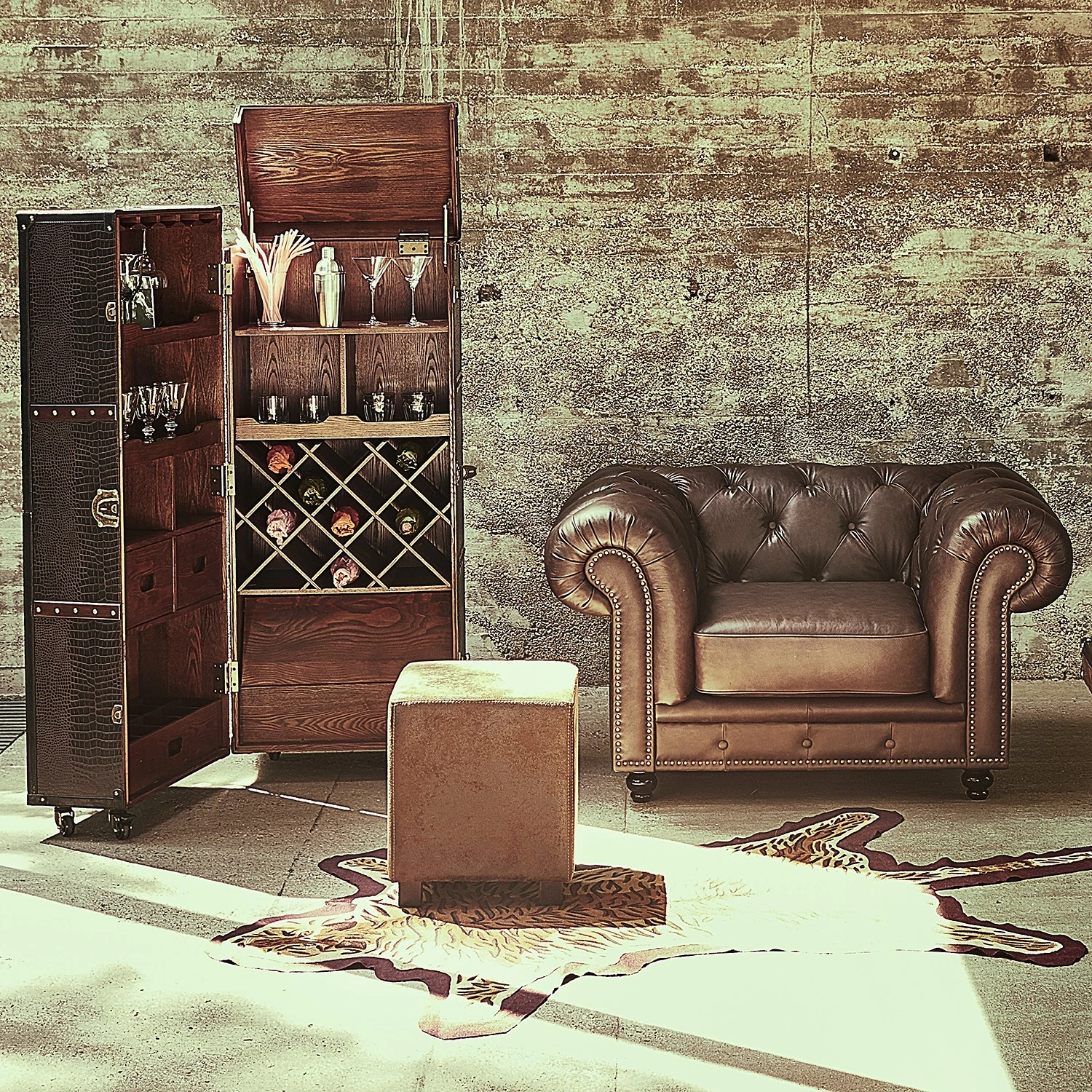 Butlers Kofferbar HEMINGWAY - Anilinleder / Esche massiv - Dunkelbraun 6 Butlers Kofferbar HEMINGWAY - Anilinleder / Esche massiv - Dunkelbraun – Bild 6