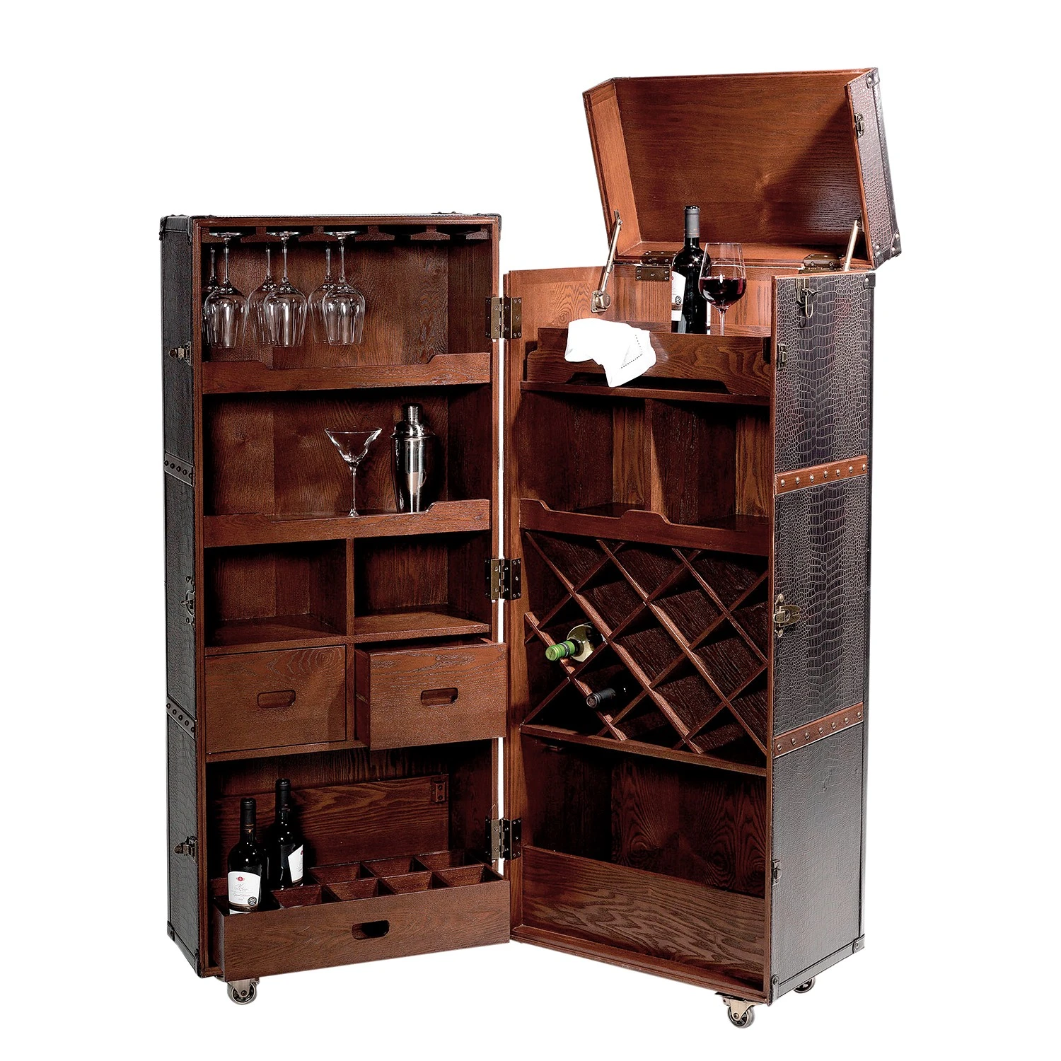 Butlers Kofferbar HEMINGWAY - Anilinleder / Esche massiv - Dunkelbraun 7 Butlers Kofferbar HEMINGWAY - Anilinleder / Esche massiv - Dunkelbraun – Bild 7