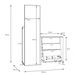Loftscape Kommode Samtoge II - Amberg Eiche Dekor / Uni Wolfram Grau -Wohnzimmermöbel boutique en ligne 1000365833 220909 501 SKETCH DETAILS P000000001000365833 sketch