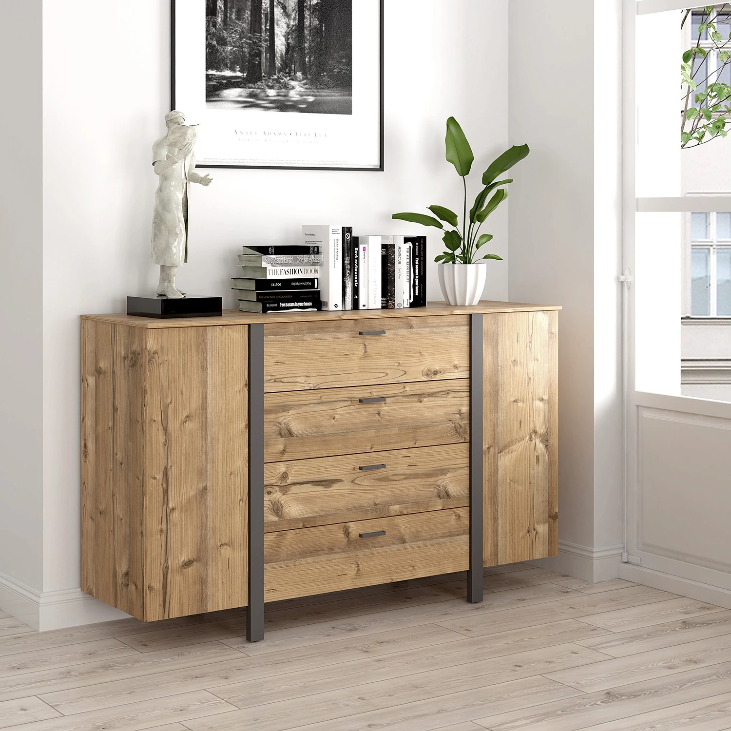 Loftscape Kommode Samtoge I - Bramberg Fichte Dekor / Uni Wolfram Dekor 2 Loftscape Kommode Samtoge I - Bramberg Fichte Dekor / Uni Wolfram Dekor – Bild 2