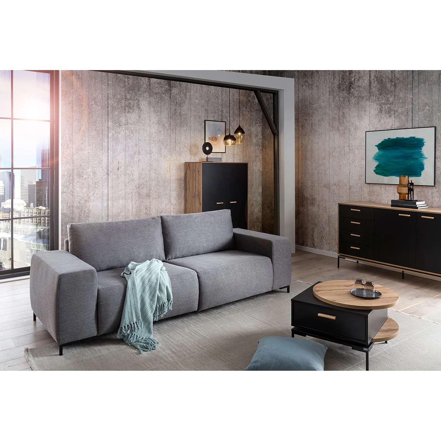 Schildmeyer Couchtisch Looks I - Schwarz / Eiche Dekor 3 Schildmeyer Couchtisch Looks I - Schwarz / Eiche Dekor – Bild 3