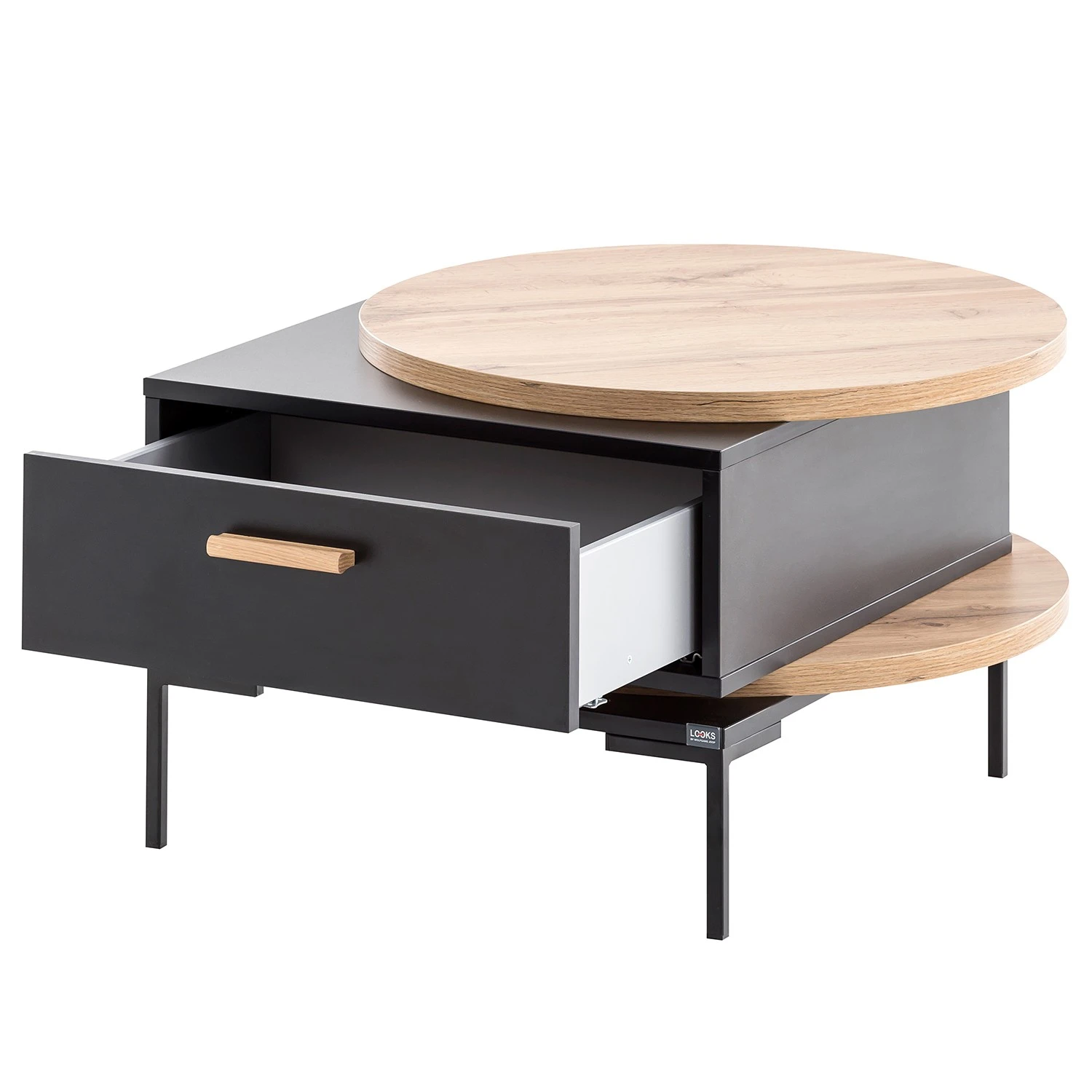 Schildmeyer Couchtisch Looks I - Schwarz / Eiche Dekor 5 Schildmeyer Couchtisch Looks I - Schwarz / Eiche Dekor – Bild 5