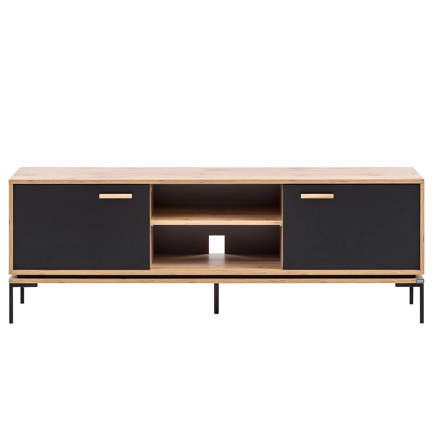 Schildmeyer TV-Lowboard Looks - Schwarz / Eiche Dekor 3 Schildmeyer TV-Lowboard Looks - Schwarz / Eiche Dekor – Bild 3